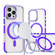 iPhone 16 Pro Dual-Color Clear Acrylic Hybrid TPU Lens Flip Holder MagSafe Phone Case - Purple