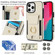 iPhone 16 Pro Elastic Card Bag Ring Holder Phone Case - White