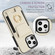 iPhone 16 Pro Elastic Card Bag Ring Holder Phone Case - White