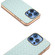iPhone 16 Pro Electroplated Frame Woven Texture PU Phone Case - Light Green