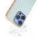 iPhone 16 Pro Electroplated Frame Woven Texture PU Phone Case - Light Green