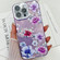 iPhone 16 Pro Electroplating Flowers Plants Texture TPU Phone Case - Purple Flowers FL1
