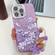 iPhone 16 Pro Electroplating Flowers Plants Texture Wristband TPU Phone Case - Lilac Flowers FL16