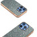 iPhone 16 Pro Electroplating Frame Colorful Glitter Phone Case - Black Green