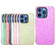 iPhone 16 Pro Electroplating Frame Colorful Glitter Phone Case - Pink