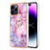 iPhone 16 Pro Electroplating Marble Dual-side IMD Phone Case with Ring - Pink 013