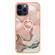 iPhone 16 Pro Electroplating Marble Dual-side IMD Phone Case with Ring - Rose Gold 015