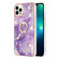 iPhone 16 Pro Electroplating Marble IMD TPU Phone Case with Ring Holder - Purple 002
