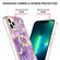 iPhone 16 Pro Electroplating Marble IMD TPU Phone Case with Ring Holder - Purple 002