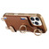 iPhone 16 Pro Fashion Ring Card Bag Phone Case with Hang Loop - Brown