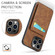iPhone 16 Pro Fierre Shann Crazy Horse Card Holder Back Cover PU Phone Case - Brown