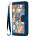 iPhone 16 Pro Floral Pattern Leather Phone Case with Lanyard - Dark Blue