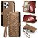 iPhone 16 Pro Geometric Zipper Wallet Side Buckle Leather Phone Case - Brown