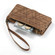 iPhone 16 Pro Geometric Zipper Wallet Side Buckle Leather Phone Case - Brown