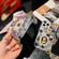 iPhone 16 Pro Handmade Diamond Purple Gemstone Scarf Bracelet PC Phone Case - Pink