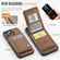 iPhone 16 Pro JEEHOOD J06 British Style RFID MagSafe Card Bag PU Phone Case - Brown