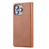 iPhone 16 Pro Knead Skin Texture Flip Leather Phone Case - Brown
