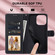 iPhone 16 Pro Marble Bronzing Stitching Leather Phone Case - Black