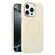 iPhone 16 Pro Metal Lens Frame Liquid Silicone MagSafe Phone Case - Antique White