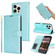 iPhone 16 Pro Peony Flowers Imprint Leather Phone Case - Sky Blue