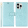 iPhone 16 Pro Peony Flowers Imprint Leather Phone Case - Sky Blue