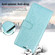 iPhone 16 Pro Peony Flowers Imprint Leather Phone Case - Sky Blue