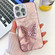 iPhone 16 Pro Plating Glitter Texture Butterfly Holder TPU Phone Case with Lens Film - Pink Feathers