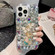 iPhone 16 Pro Plum Blossom Handmade Diamond Inlay PC Phone Case - White