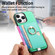 iPhone 16 Pro Retro Cross Leather Ring Side Insert Card Bag MagSafe Phone Case - Green