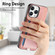 iPhone 16 Pro Retro Cross Leather Ring Side Insert Card Bag MagSafe Phone Case - Pink