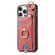iPhone 16 Pro Retro Skin-feel Ring Card Bag Phone Case with Hang Loop - Pink