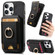 iPhone 16 Pro Retro Splitable Magnetic Stand Card Bag Leather Phone Case - Black