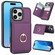 iPhone 16 Pro RFID Anti-theft Card Ring Holder Phone Case - Dark Purple