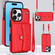 iPhone 16 Pro RFID Card Slot Phone Case with Long Lanyard - Red