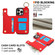 iPhone 16 Pro RFlD Anti-theft Double Buckle Ring Zipper Card Phone Case - Red