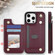 iPhone 16 Pro Rhombic Dual Buckle Card Slots Phone Case with Lanyard - Wine Red
