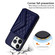 iPhone 16 Pro Rhombic Texture Card Bag RFID Phone Case with Long Lanyard - Blue