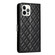 iPhone 16 Pro Rhombus Lattice Texture Leather Phone Case - Black