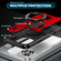 iPhone 16 Pro Ring Holder Carbon Fiber PC Hybrid TPU Phone Case - Red