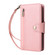 iPhone 16 Pro Rivet Buckle 9 Cards Three Fold Leather Phone Case - Rose Gold