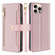 iPhone 16 Pro Sheep Texture Cross-body Zipper Wallet Leather Phone Case - Pink