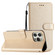 iPhone 16 Pro Silk Texture Horizontal Flip Leather Phone Case - Gold