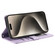 iPhone 16 Pro Simple 6-Card Wallet Leather Phone Case - Purple