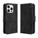 iPhone 16 Pro Skin Feel Calf Texture Card Slots Leather Phone Case - Black