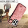 iPhone 16 Pro Skin Feel Card Bag Phone Case with Ring Buckle - Rose Gold