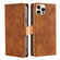 iPhone 16 Pro Skin Feel Crocodile Magnetic Clasp Leather Phone Case - Brown