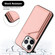 iPhone 16 Pro Skin Feel Four Card Slots Phone Case with Wrist Strap - Pink