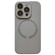 iPhone 16 Pro Small Window Acrylic Glass Lens MagSafe Silicone Phone Case - Grey
