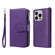 iPhone 16 Pro Solid Color 2 in 1 Zipper Shockproof Phone Case - Purple