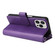iPhone 16 Pro Solid Color 2 in 1 Zipper Shockproof Phone Case - Purple